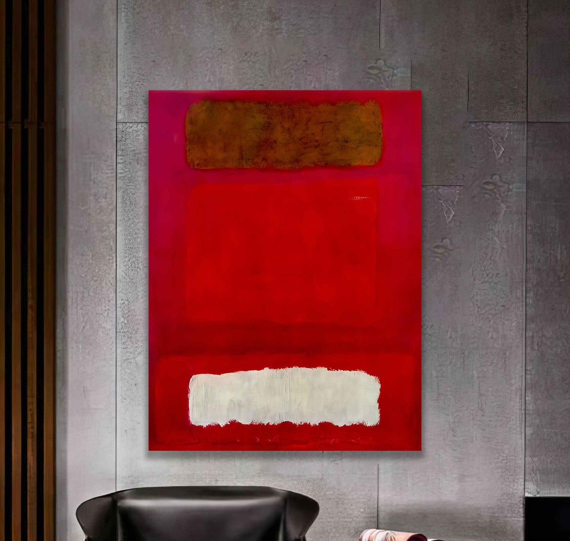 Mark Rothko Style Red Brown White Color Field Abstract Painting Poster - Image 3