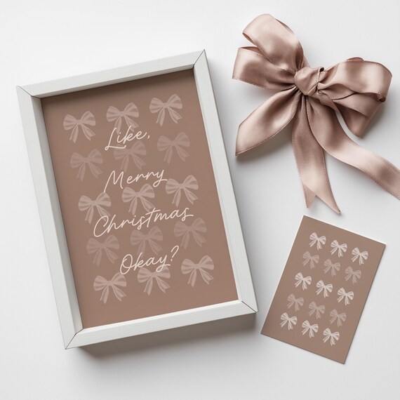 Cute Like Merry Christmas Okay Fashionista Christmas Print Preppy Festive Material Girl Christmas Art Holiday Print