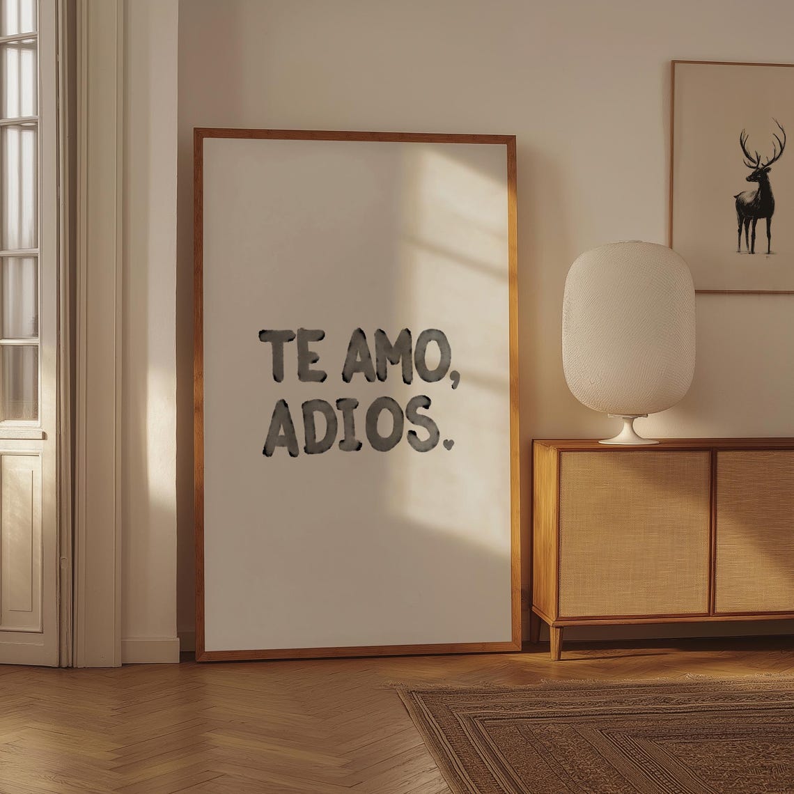 Te Amo Adios Spanish Quote Minimalist Modern Entryway Wall Poster