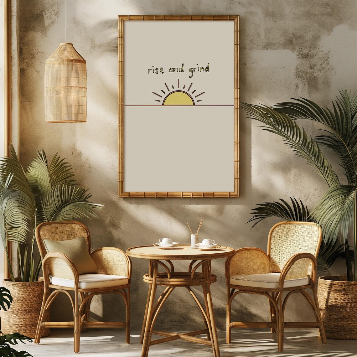 Rise And Grind Sunrise Rise And Grind Print Kitchen Wall Decor Coffee Bar Decor Inspirational Wall Art - Image 2