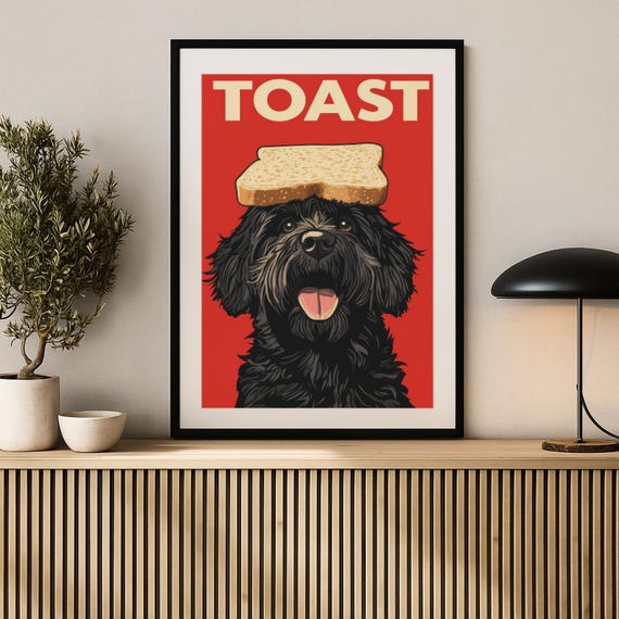 Art For Dog Lovers Print Cute Quirky Whimsical Lover Gift Animal Wall Decorkids Classroom Living Room Office Decor