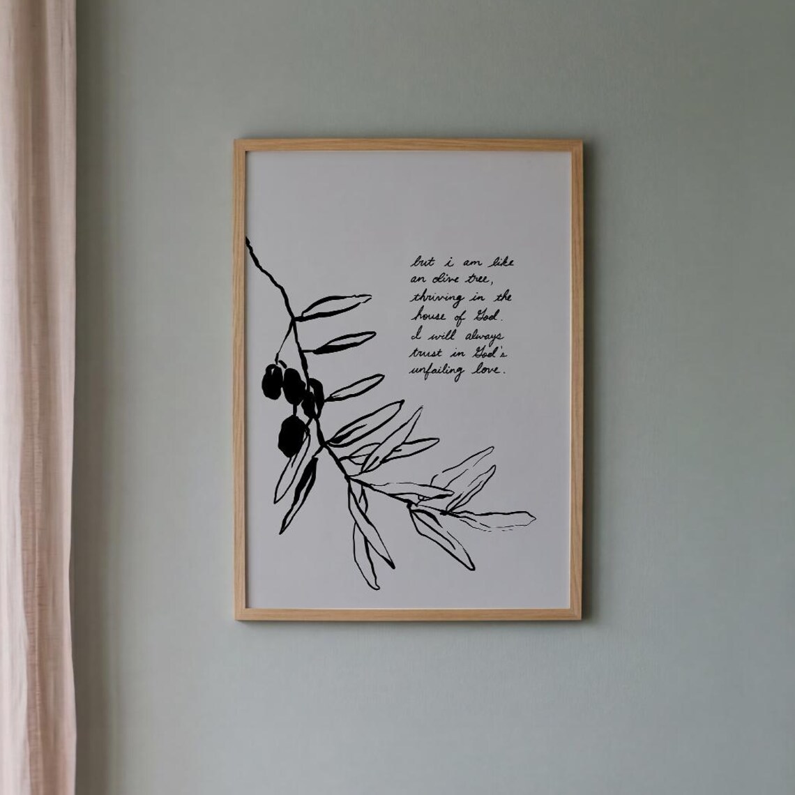 Olive Branch Scripture Verse Minimalist Christian Botanical Faith Poster