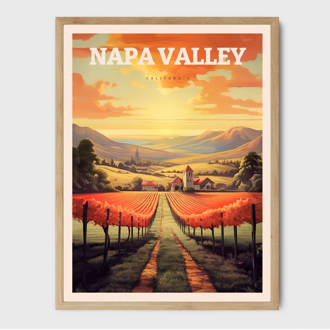 Napa Valley California Wine Country Travel Poster