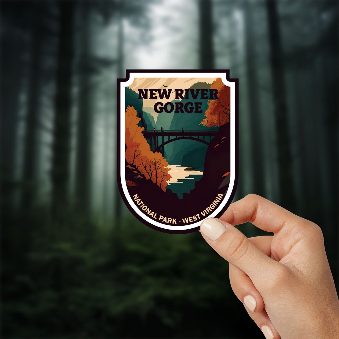 New River Gorge National Park West Virginia Bridge View Vinyl Sticker