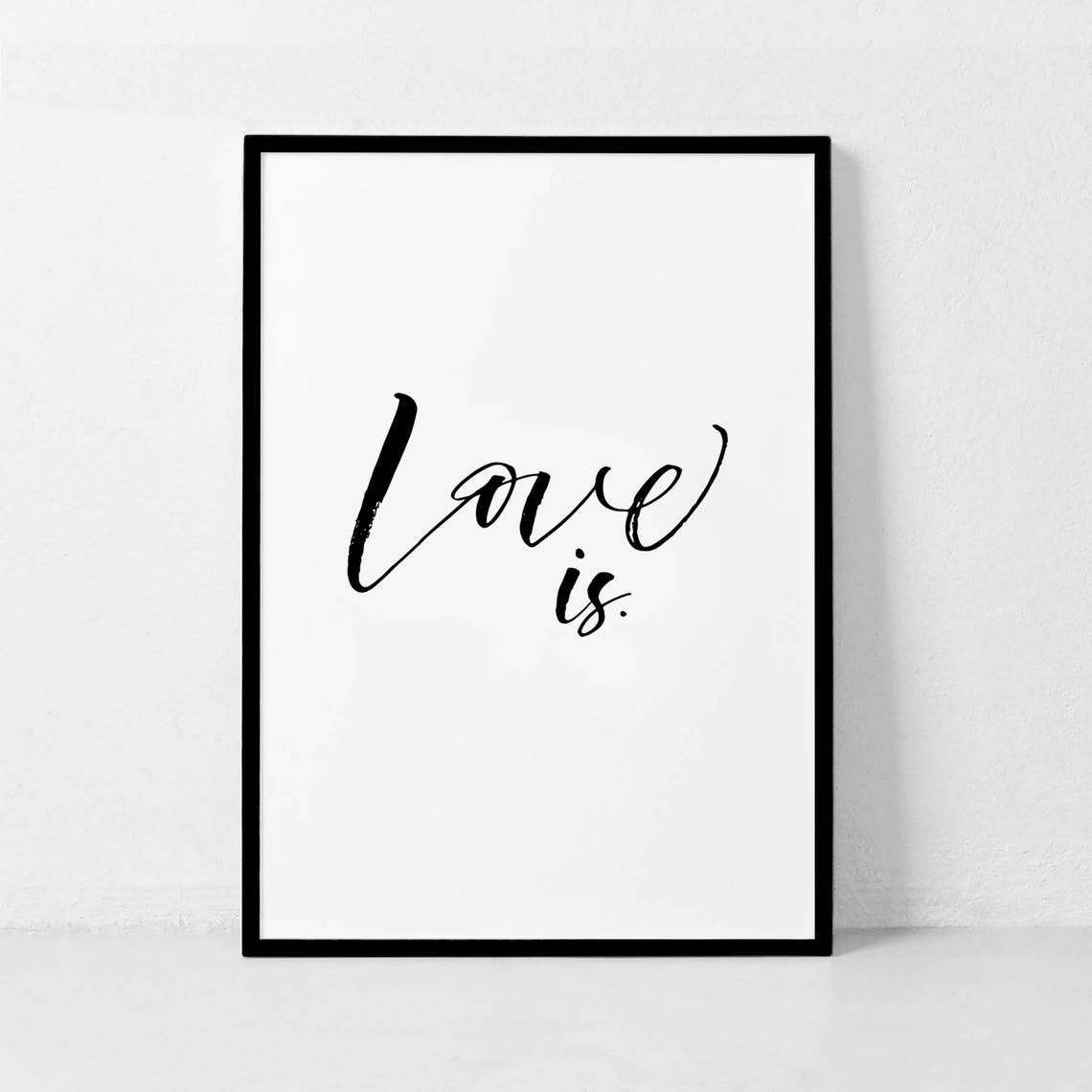 Love Is Script Minimalist Romantic Wedding Day Decor Art Poster