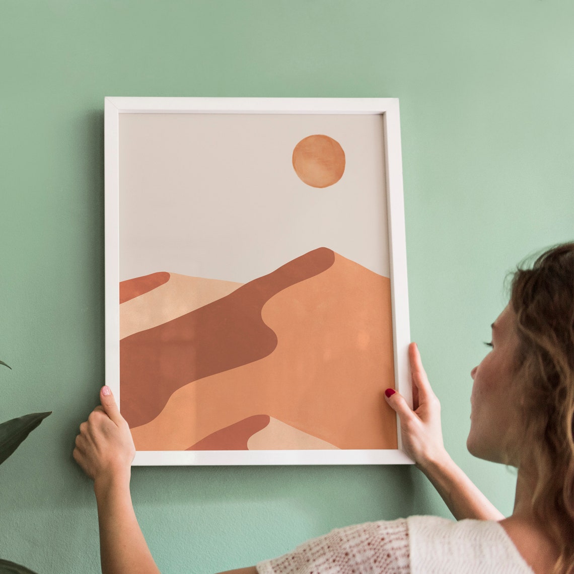 Terracotta Desert Dunes Abstract Boho Sun Neutral Landscape Wall Art - Image 3