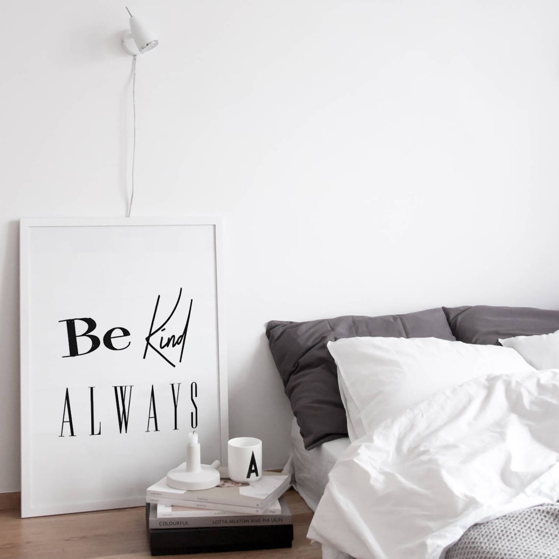 Be Kind Always Script Serif Uplifting Inspirational Art Poster - Image 3