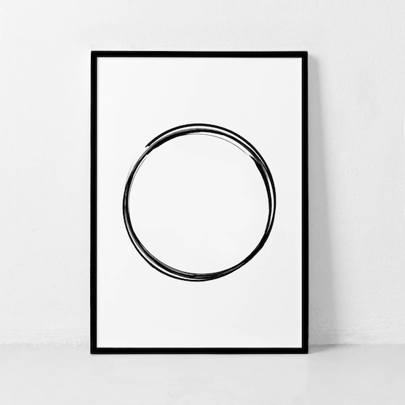 Karma Symbol Karma Wall Art Karma Circle Circle Prints Brush Line Karma Drawing Typography Prints Japonase Art Karma Sign Prints