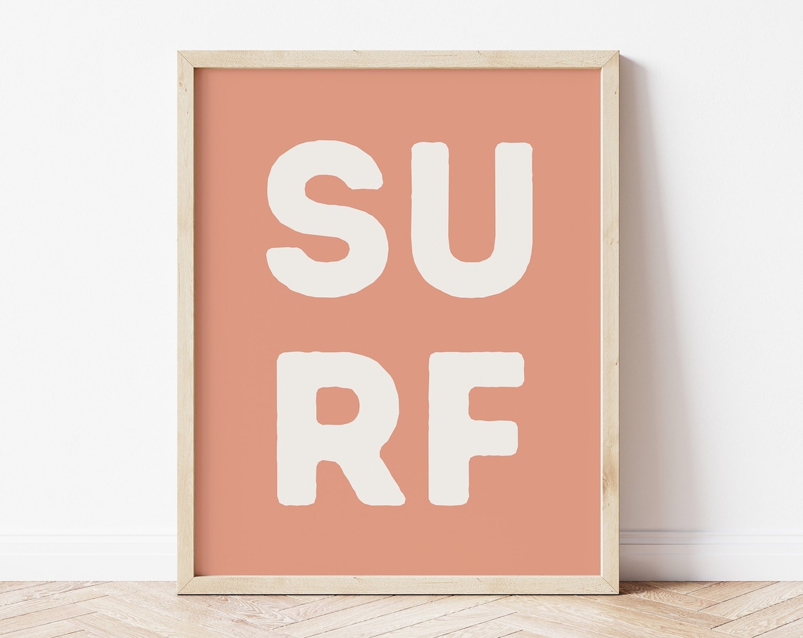 Boho Surf Wall Art, Beach Nursery Decor Poster