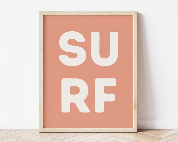 Boho Surf Wall Art, Beach Nursery Decor Poster