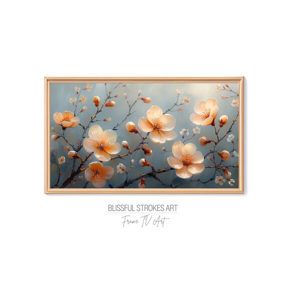 Cream White Blossom Sunny Spring Floral Branch Painting Art Print