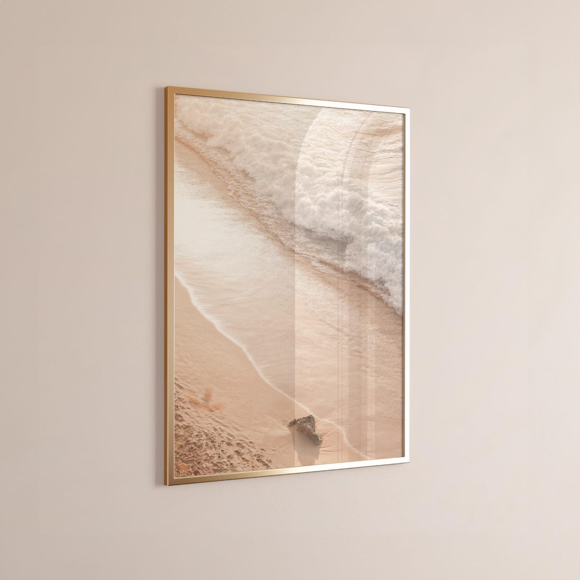 Bali Beach Wave Foam Rolling Over Golden Sand Vertical Poster - Image 3