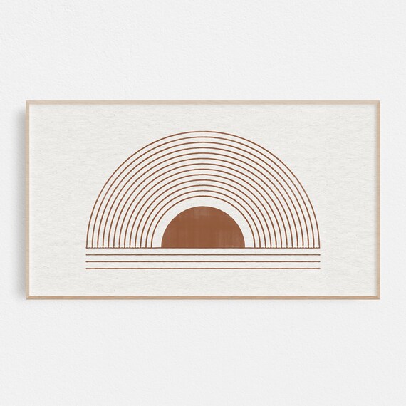Frame Tv Art Abstract Sun Art Terracotta Geometric Art Modern Boho For Frame