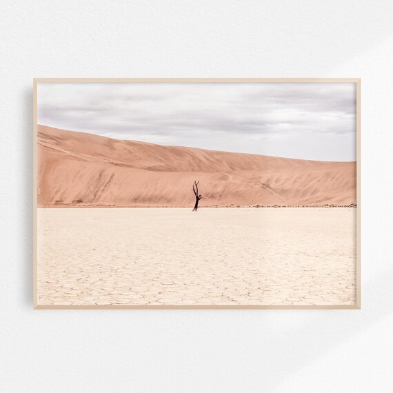 Pink Desert Art Desert Wall Art Namibia Art Print Neutral Boho Desert Beige Minimalist Decor Africa Photography Deadvlei Art