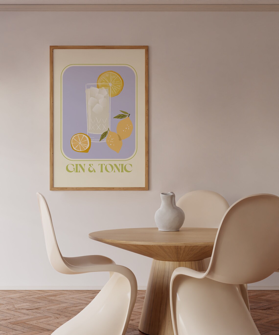 Gin Tonic Retro Cocktail Bar Cart Art Print - Image 2