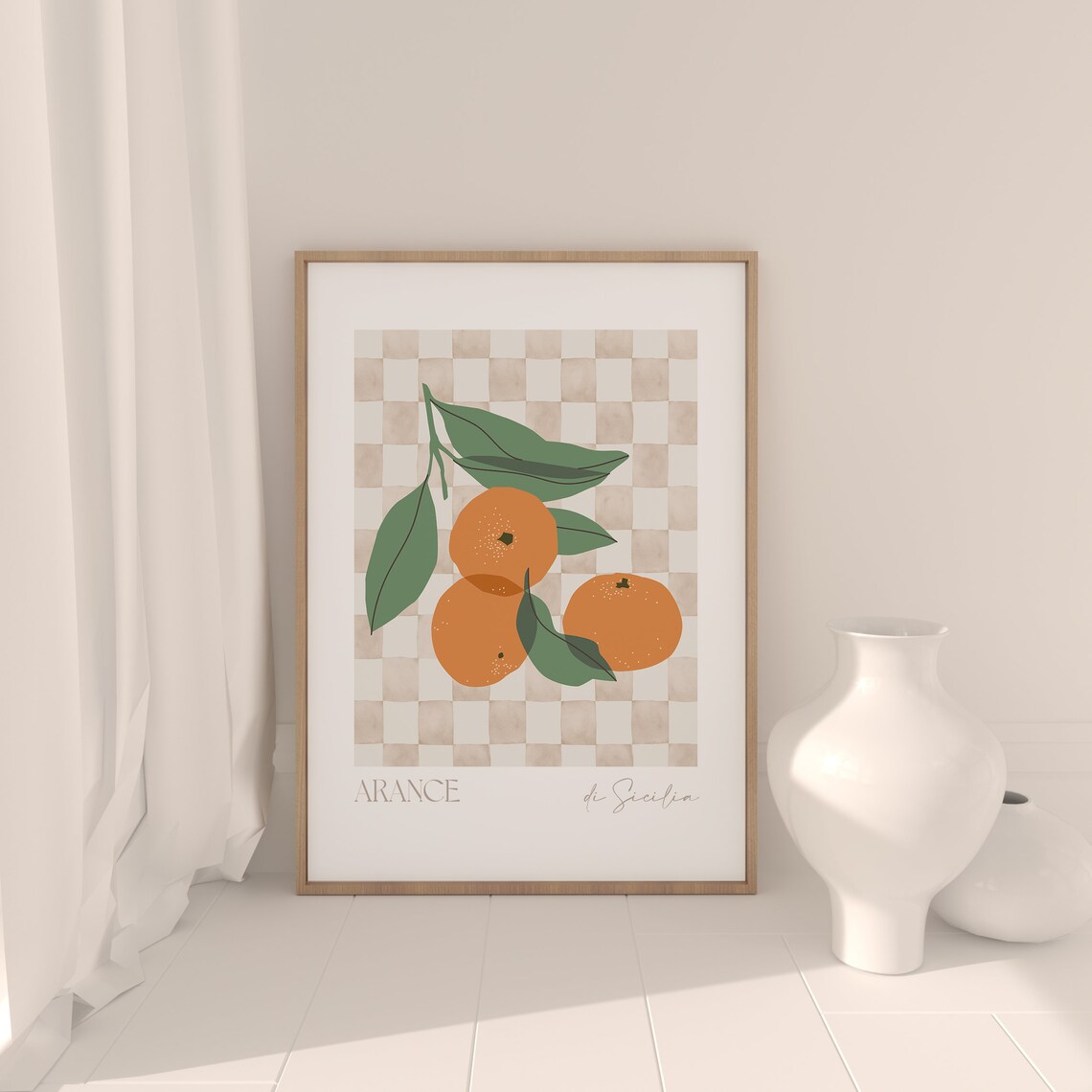 Watercolor Orange Art Retro Kitchen Travel Poster - Image 2