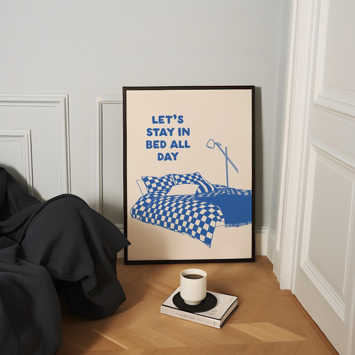Let's Stay In Bed Retro Bedroom Art Print - Image 3
