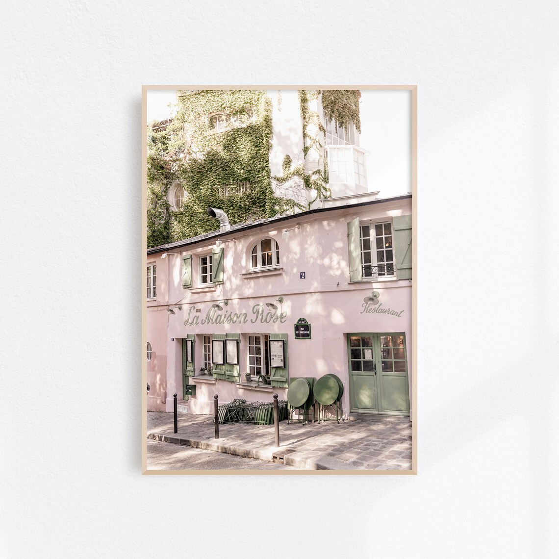 La Maison Rose Pink Bistro in Montmartre Paris Travel Poster