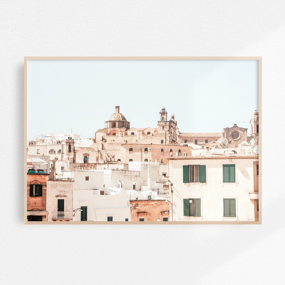 Bari Old Town Skyline With Churches Italy Photography Poster
