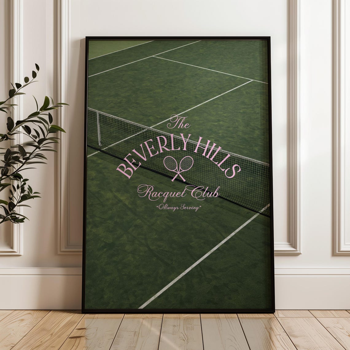 Beverly Hills Racquet Club Poster Tennis Art Country Club Aesthetic Green Trendy Wall Art Coquette Prints Cool Apartment Decor