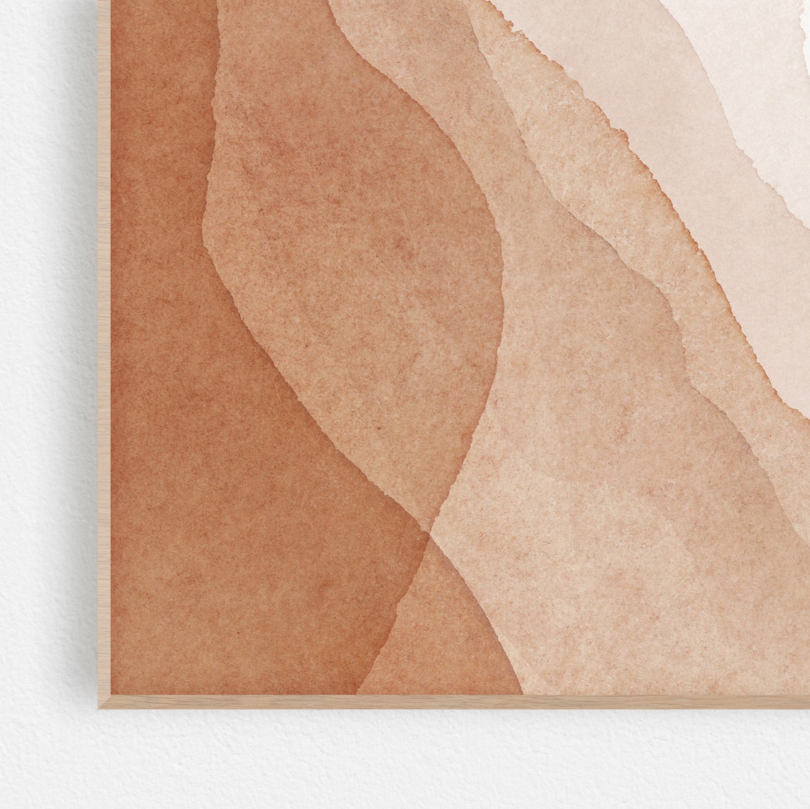 Terracotta Brown Watercolor Wash Layers Warm Abstract Art Poster - Image 2