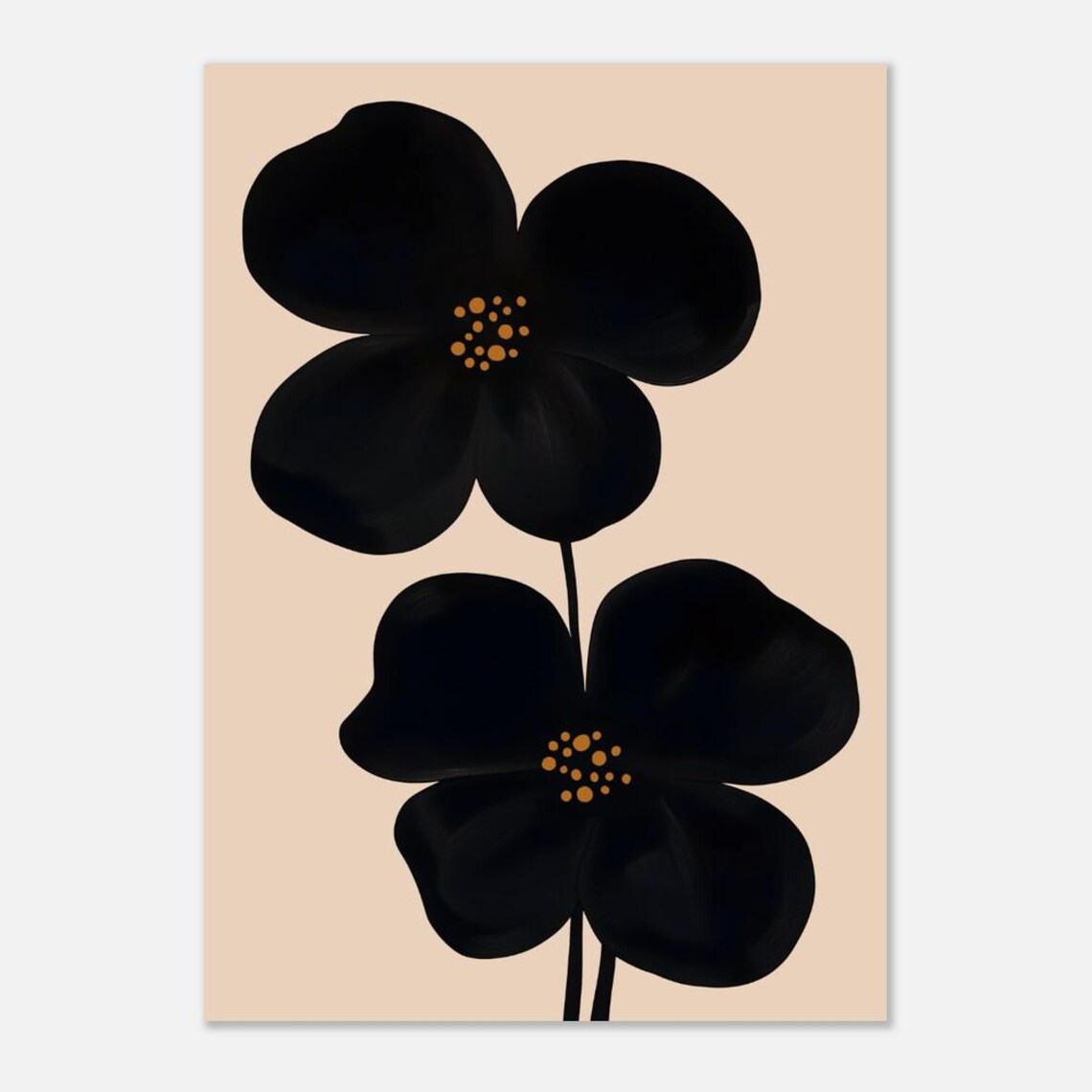 Moody Black Floral Gold Accent Abstract Blooms Gallery Poster - Image 6