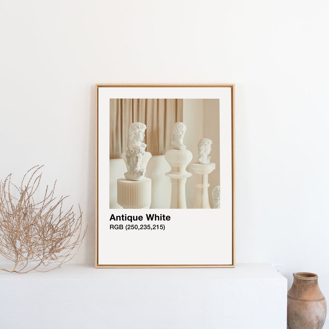 Antique White Classical Busts Pantone Style Neutral Gallery Poster - Image 4