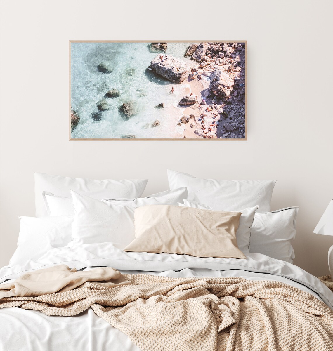 Sardinia Rocky Cove Turquoise Water Beach Aerial Frame Tv Art Poster - Image 2