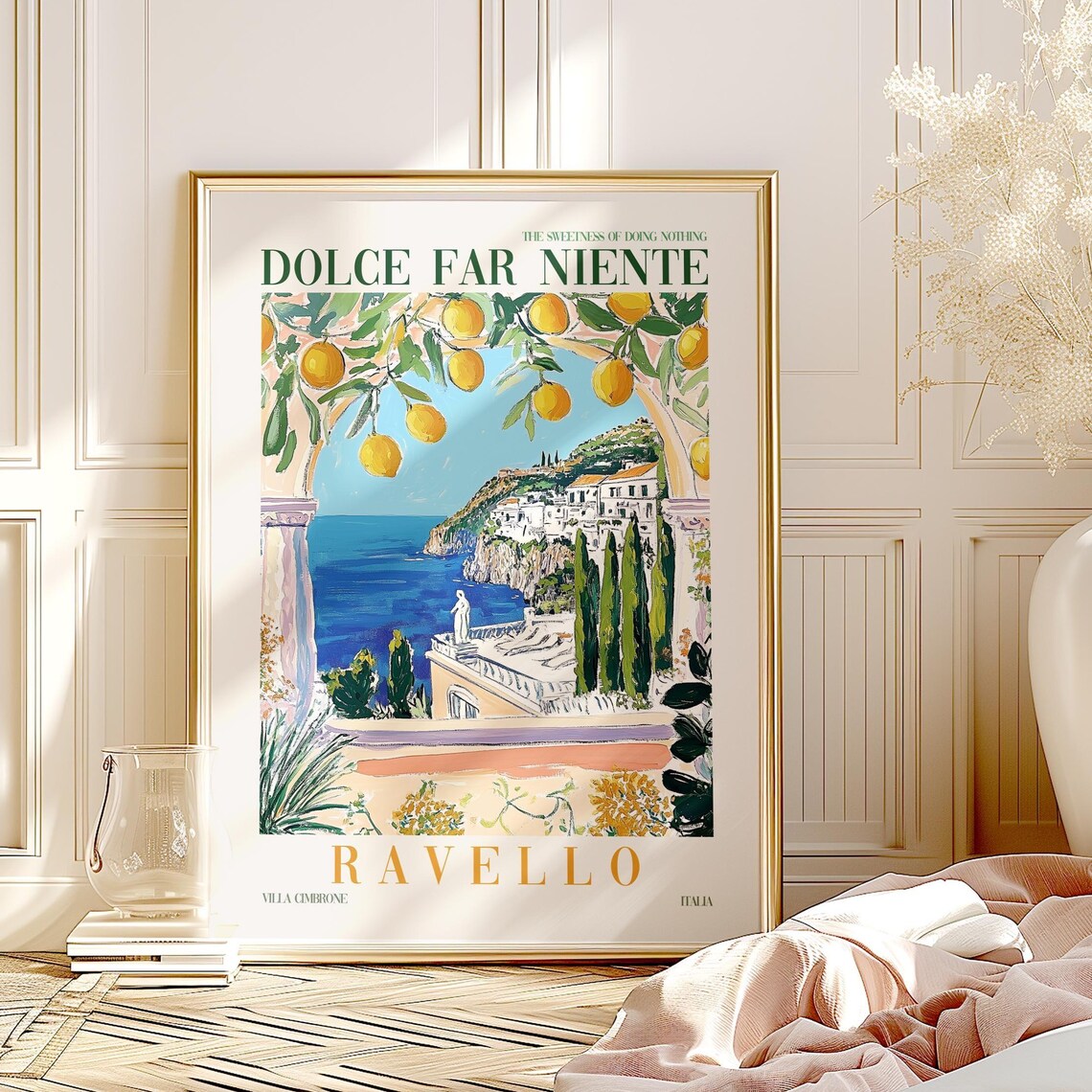 Ravello Villa Views Amalfi Coast Travel Poster