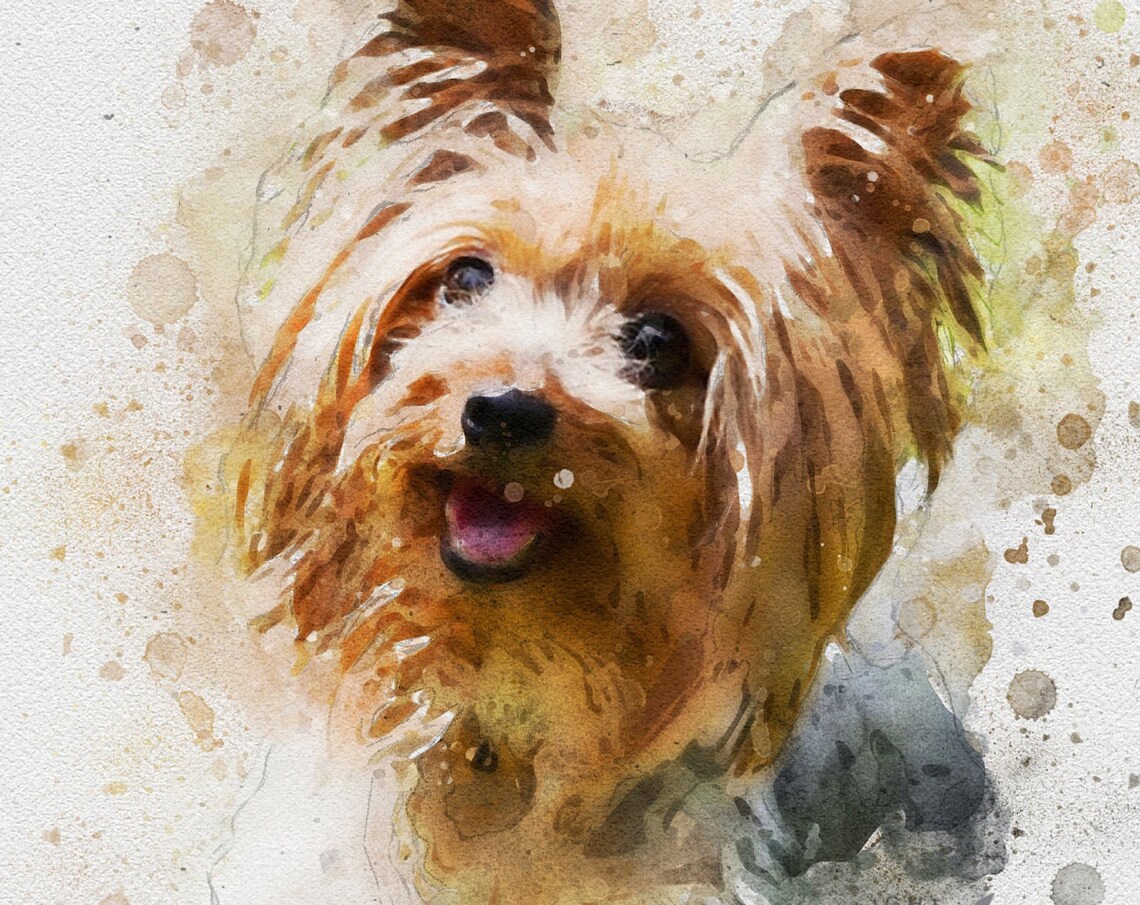 Custom Watercolor Dog Portrait, Pet Memorial Art Print