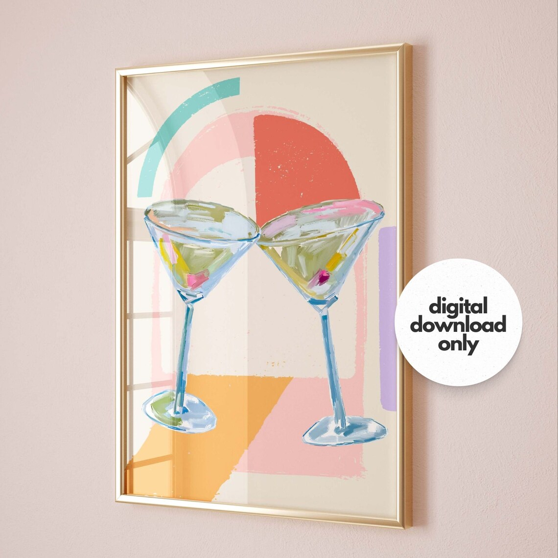 Dopamine Decor Cocktail Watercolor Poster Print