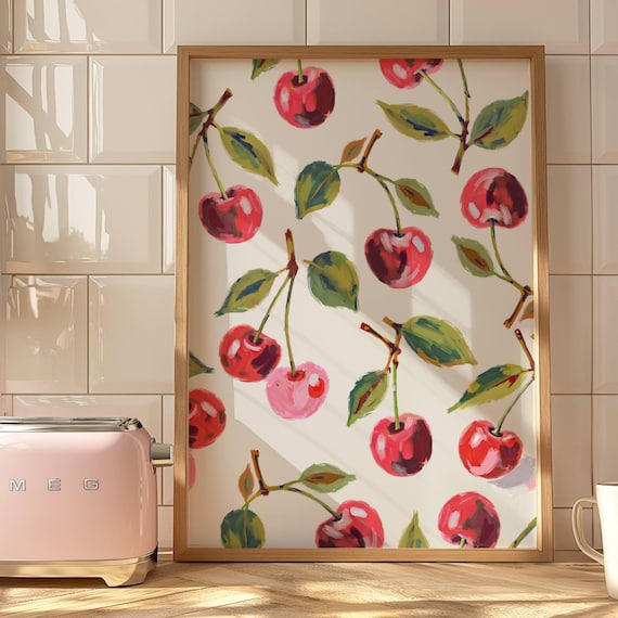 Cherry Art Print, Modern Kitchen Decor