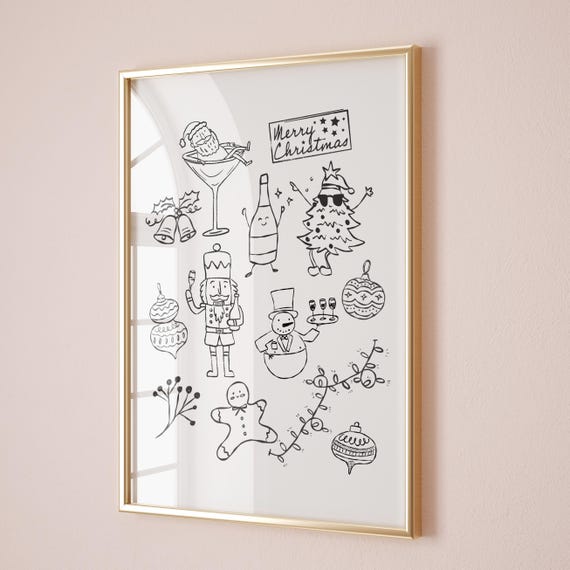 Christmas Doodles and Hand Drawn Holiday Decor