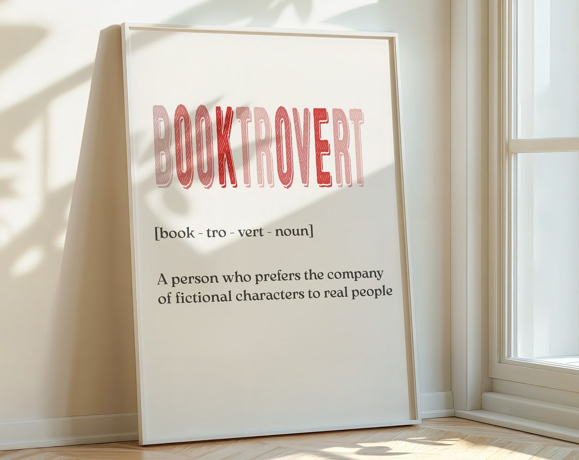 Booktrovert Funny Reader Definition Dictionary Style Book Poster