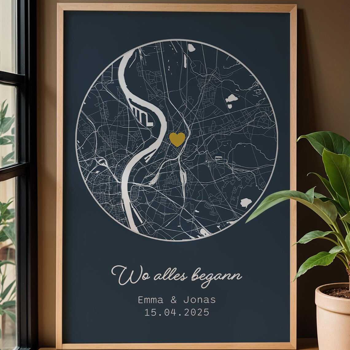 Personalized City Map Print, Custom Couple Gift