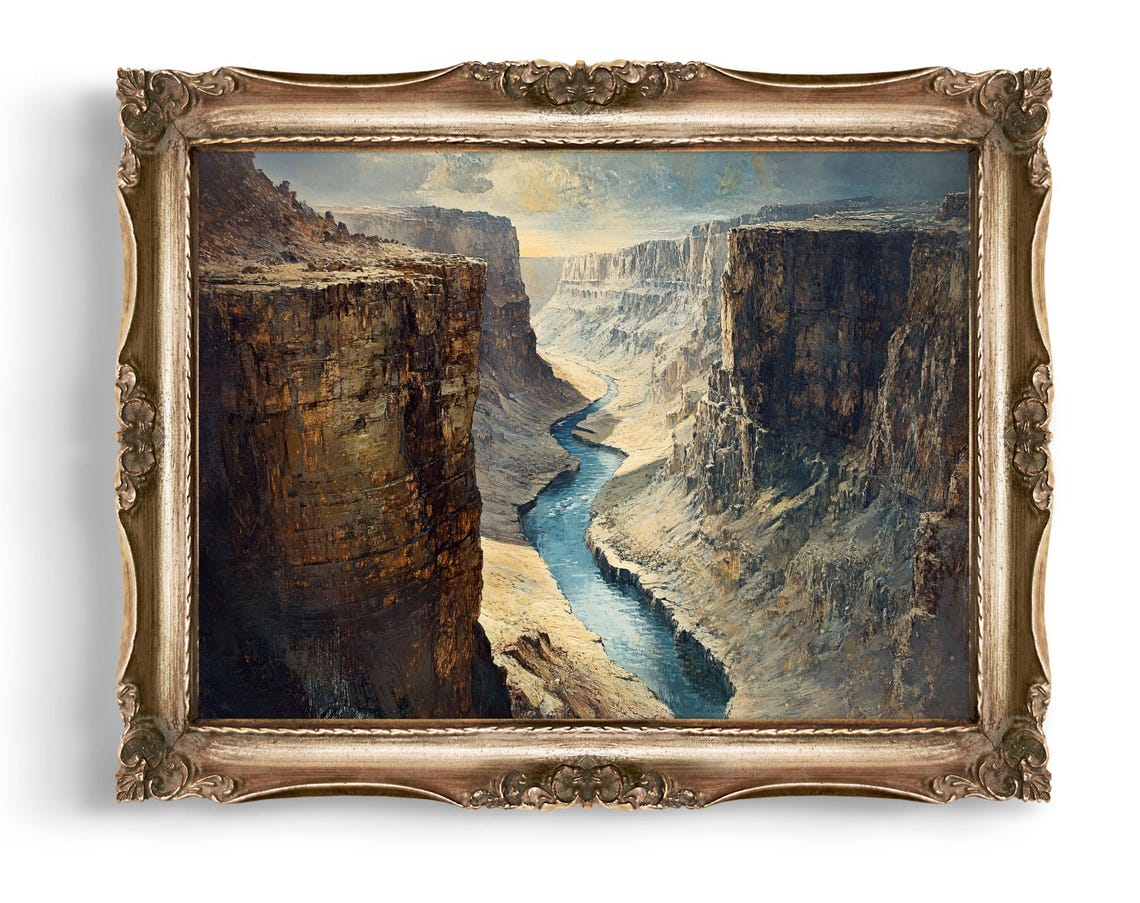 Canyon Landscape Wall Art River Gorge Nature Poster Rustic Decor Grand Print