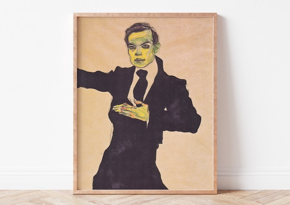 Egon Schiele Portrait of Max Oppenheimer in a Black Suit Poster