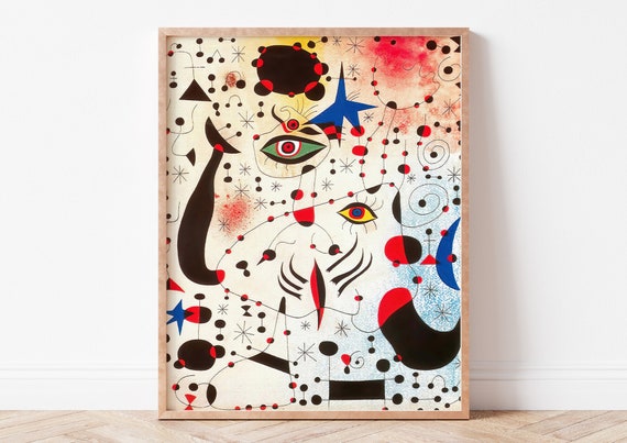 Ciphers And Constellations Miro Art Print Joan Mir Abstract Wall Home Decor In Love With A Woman