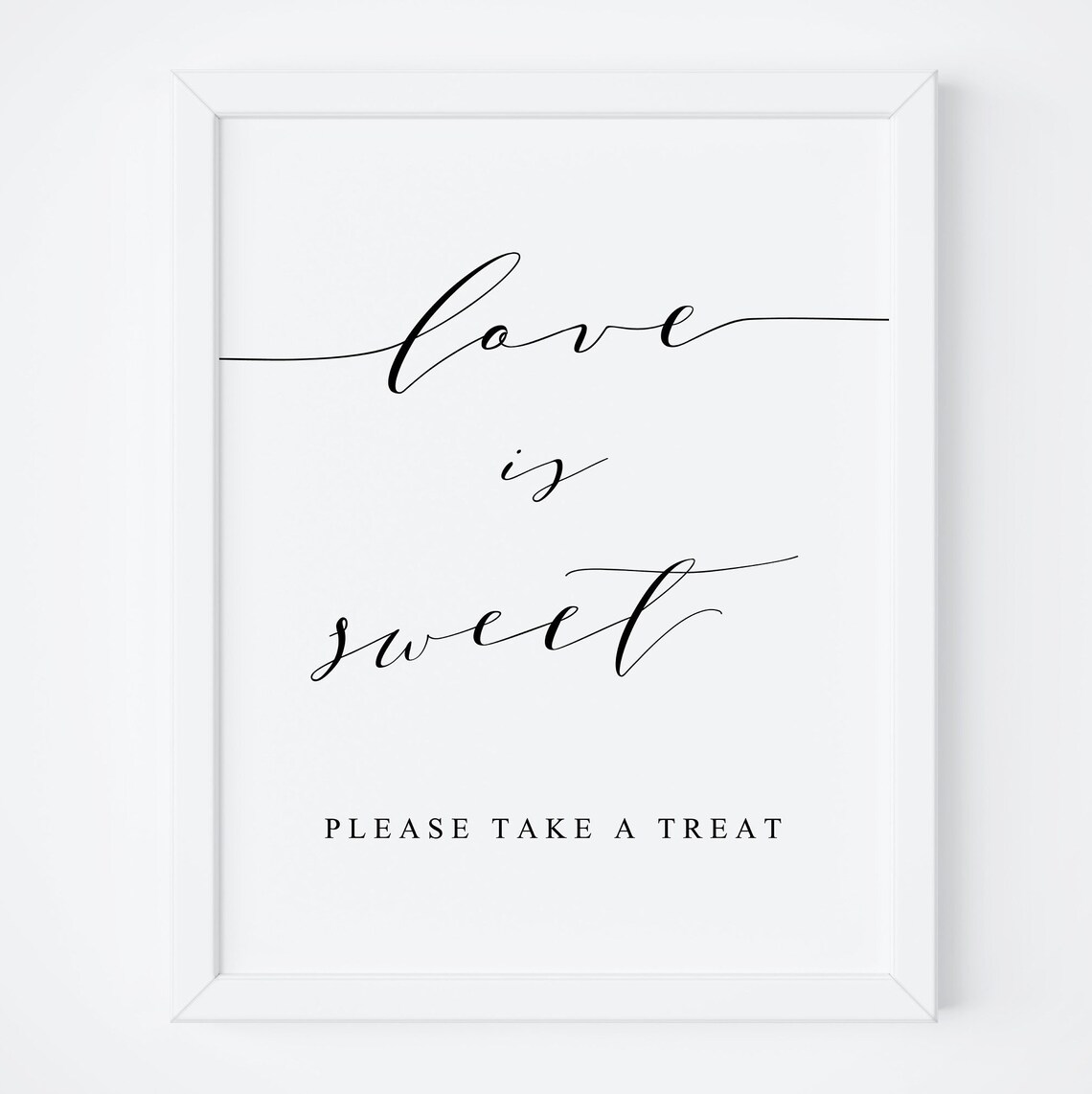 Love Is Sweet Please Take a Treat Wedding Candy Bar Sign Poster