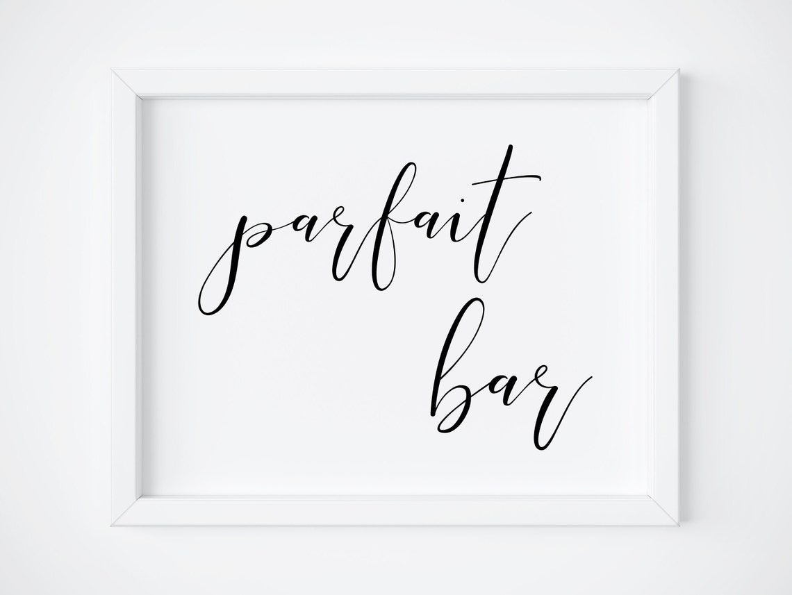 Parfait Bar Wedding Breakfast Sign Minimalist Script Wall Poster
