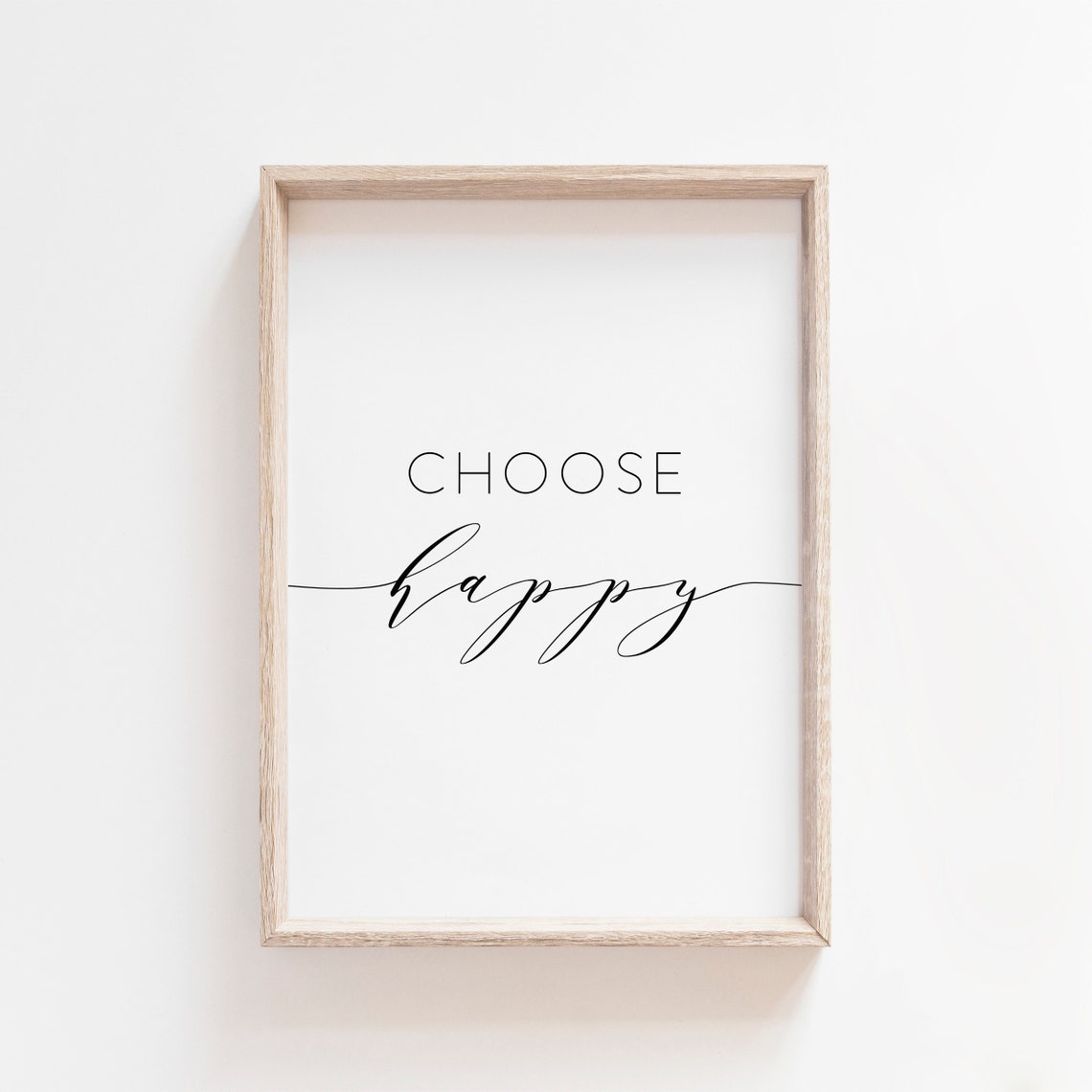 Choose Happy Positive Quote Modern Minimalist Wall Decor Poster
