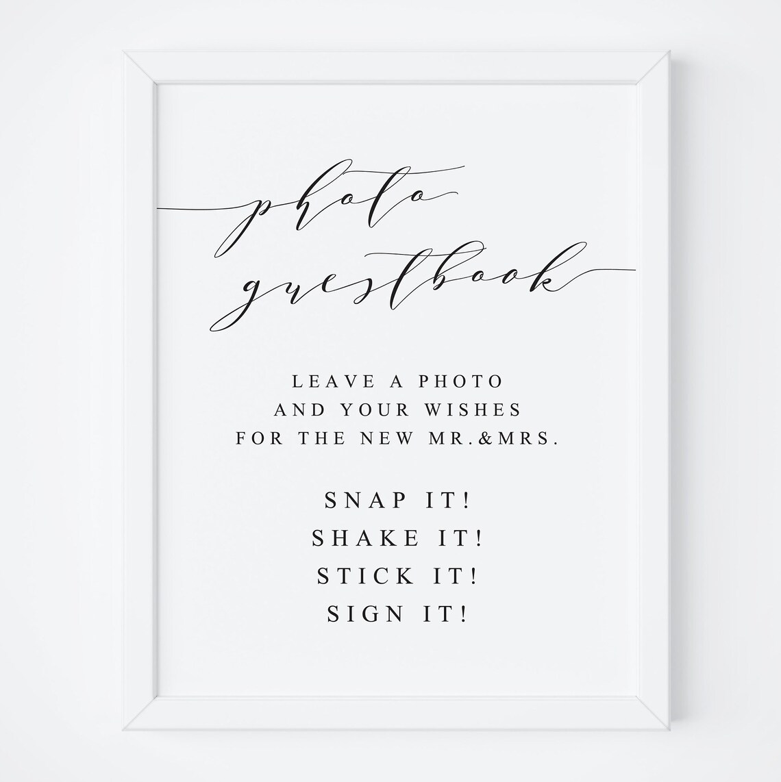 Wedding Photo Guest Book Sign, Reception Print