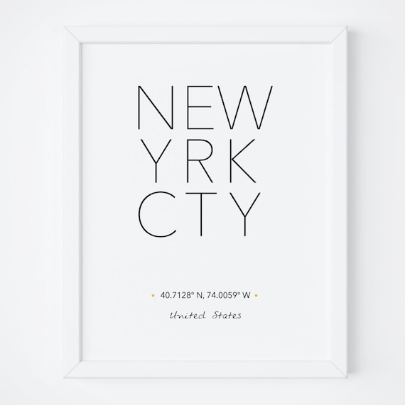 New York Scandinavian Typography Art Print