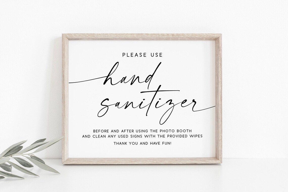 Sanitizing Station Sign, Wedding Social Distancing Print