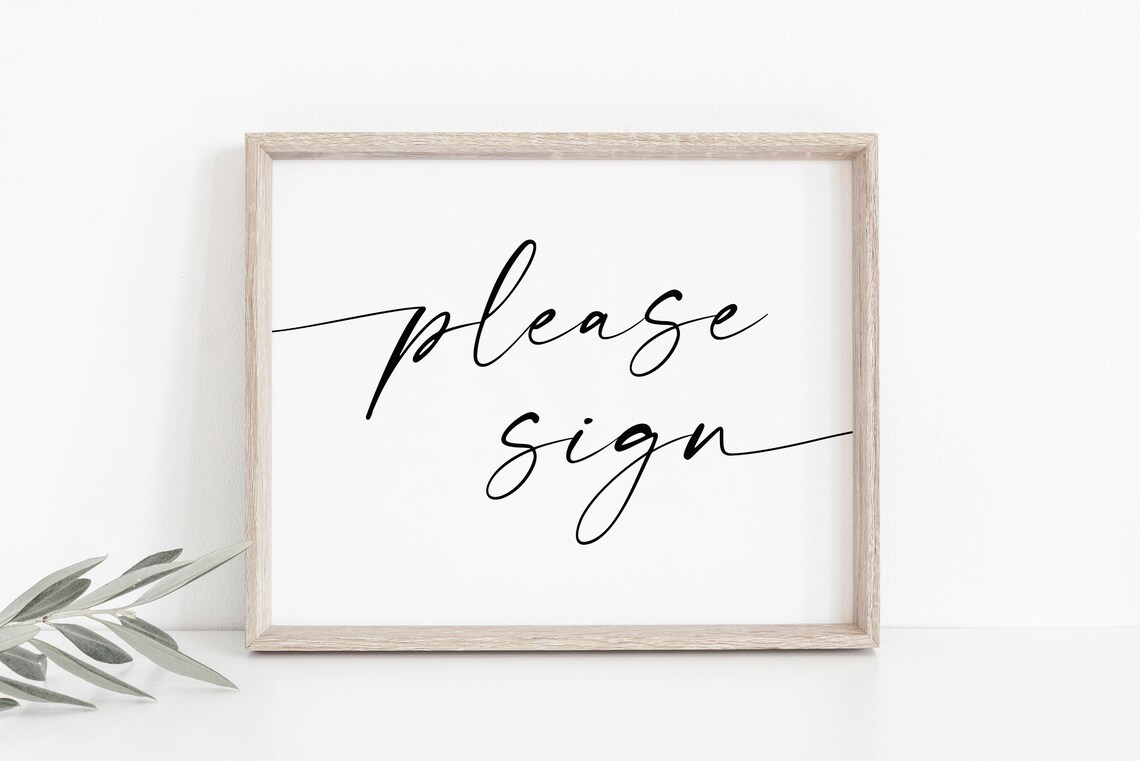 Please Sign Wedding Guest Book Signage Art Print