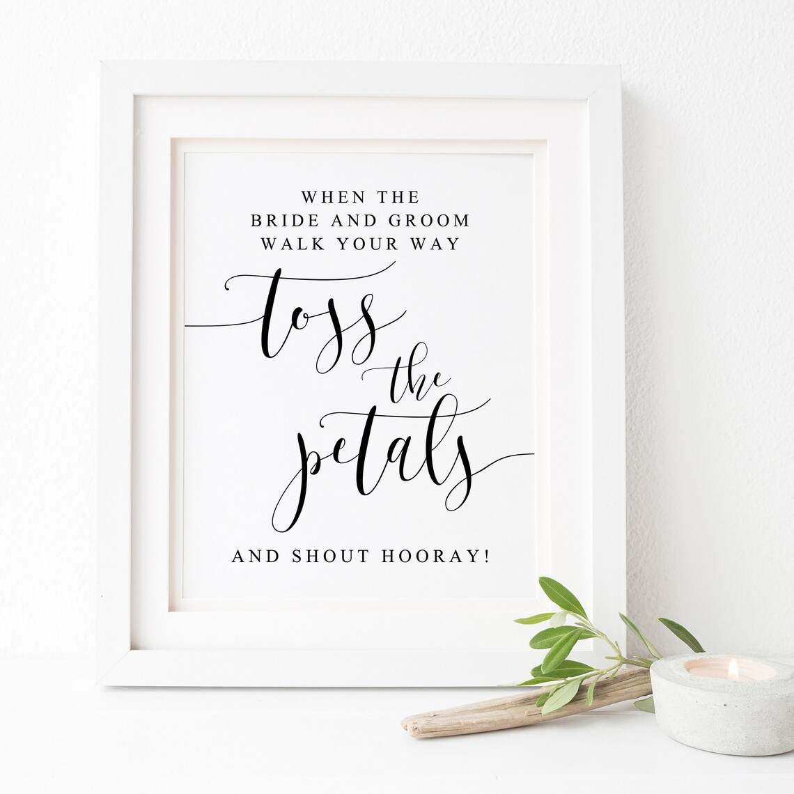 Wedding Petal Toss Sign, Ceremony Direction Poster