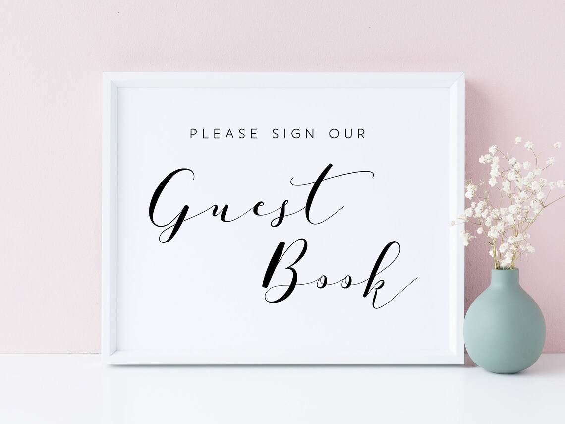 Please Sign Our Guest Book Wedding Guestbook Sign Art Poster