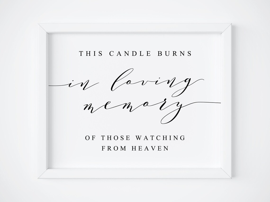 In Loving Memory Candle Wedding Sign, Memorial
