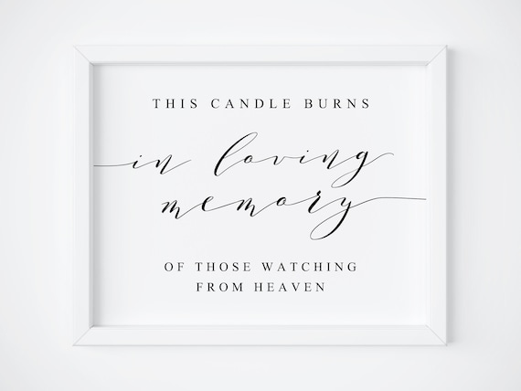 In Loving Memory Candle Wedding Sign, Memorial