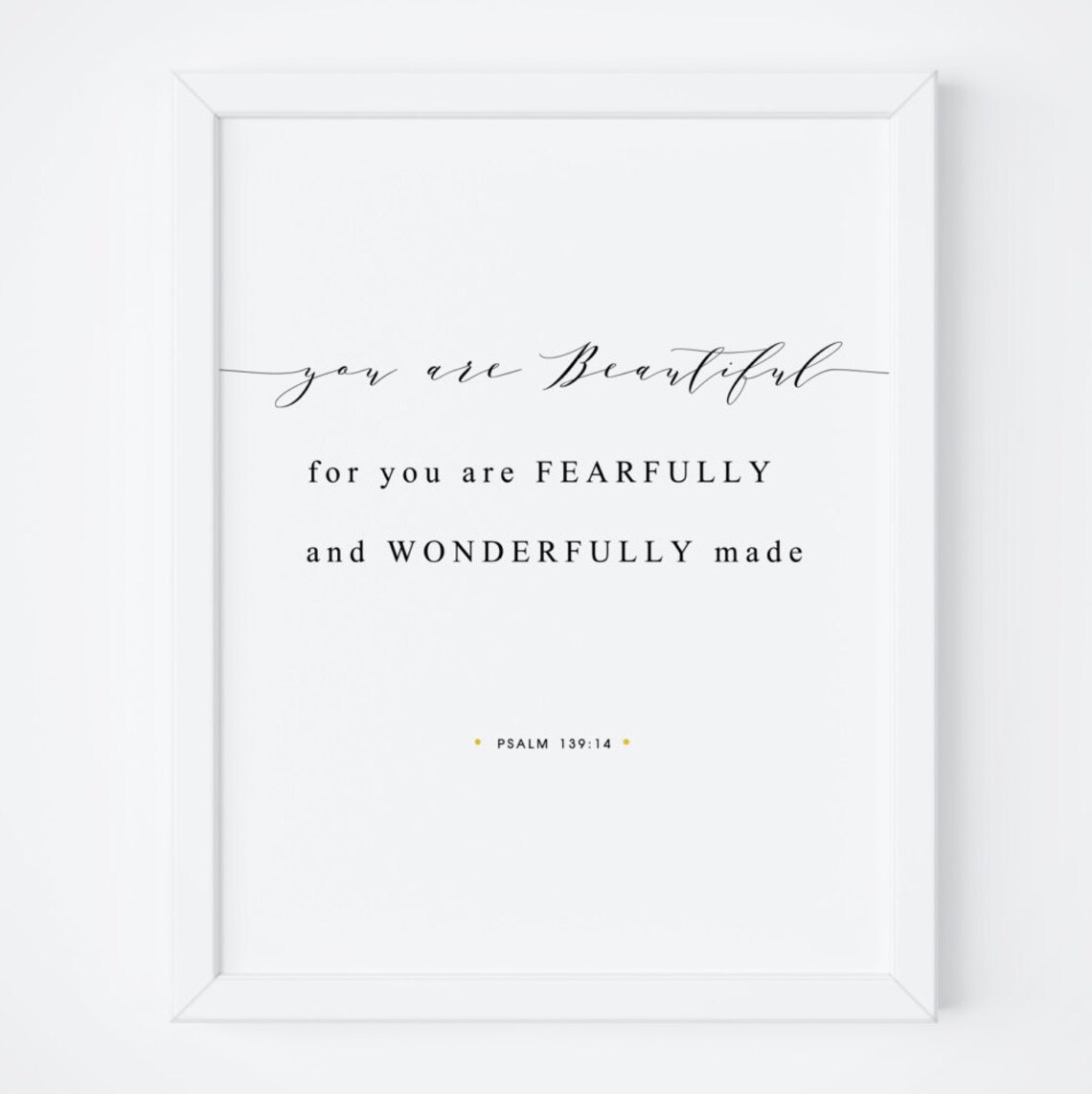 Psalm 139:14 Bible Verse Scripture Art Print